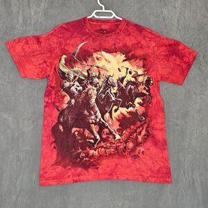 Vtg Early Y2K Skullbone tie dye Tee Shirt Top Men’s M Skulbone Horse Bone A2-43